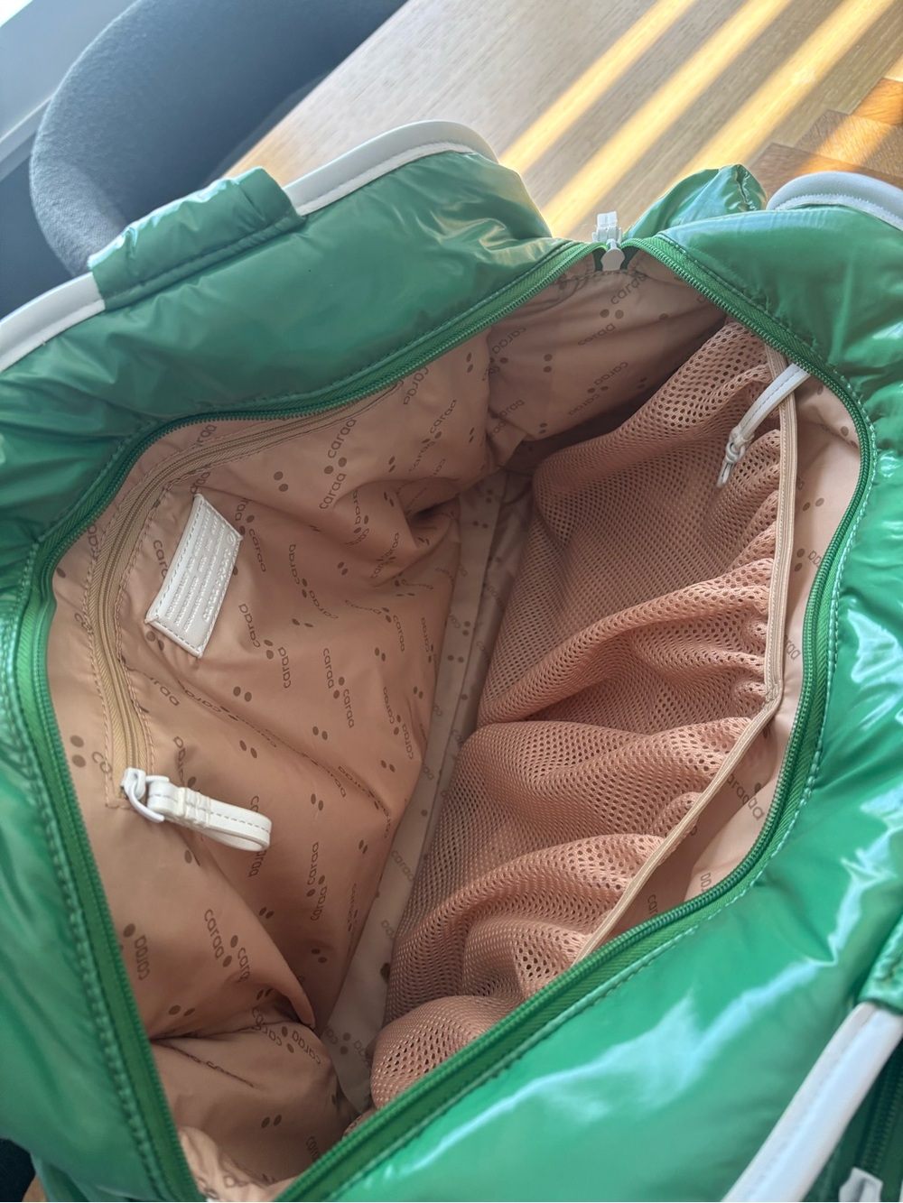 Caraa Green Nylon Tennis/gym bag - Picture 5 of 6